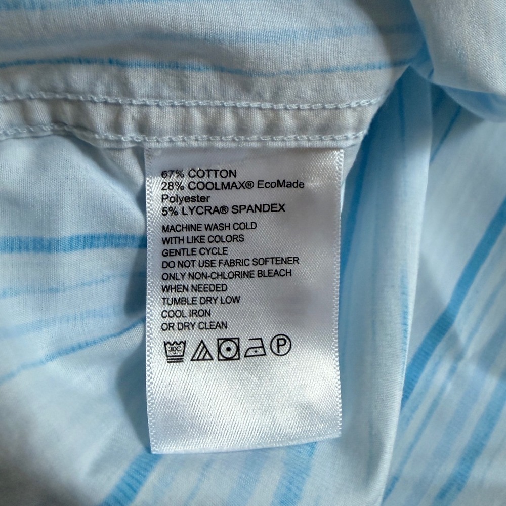 Tommy Bahama Sarasota Stretch Mens Blue White Striped Button Down Shirt L/S - Picture 5 of 11